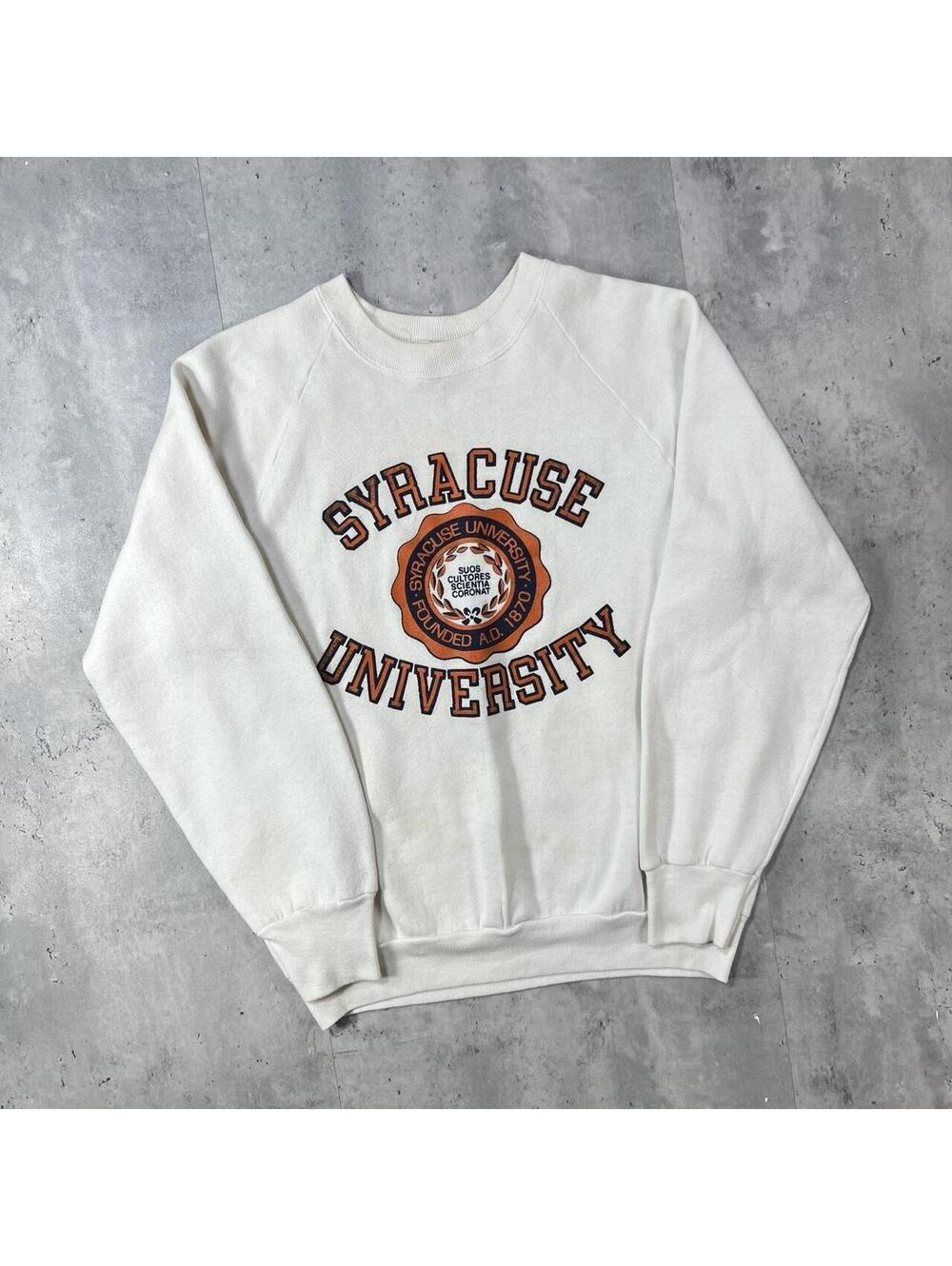 Vintage 80’s White Syracuse University Crewneck Sweater - Picture 2 of 6